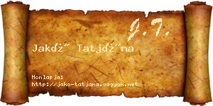 Jakó Tatjána névjegykártya